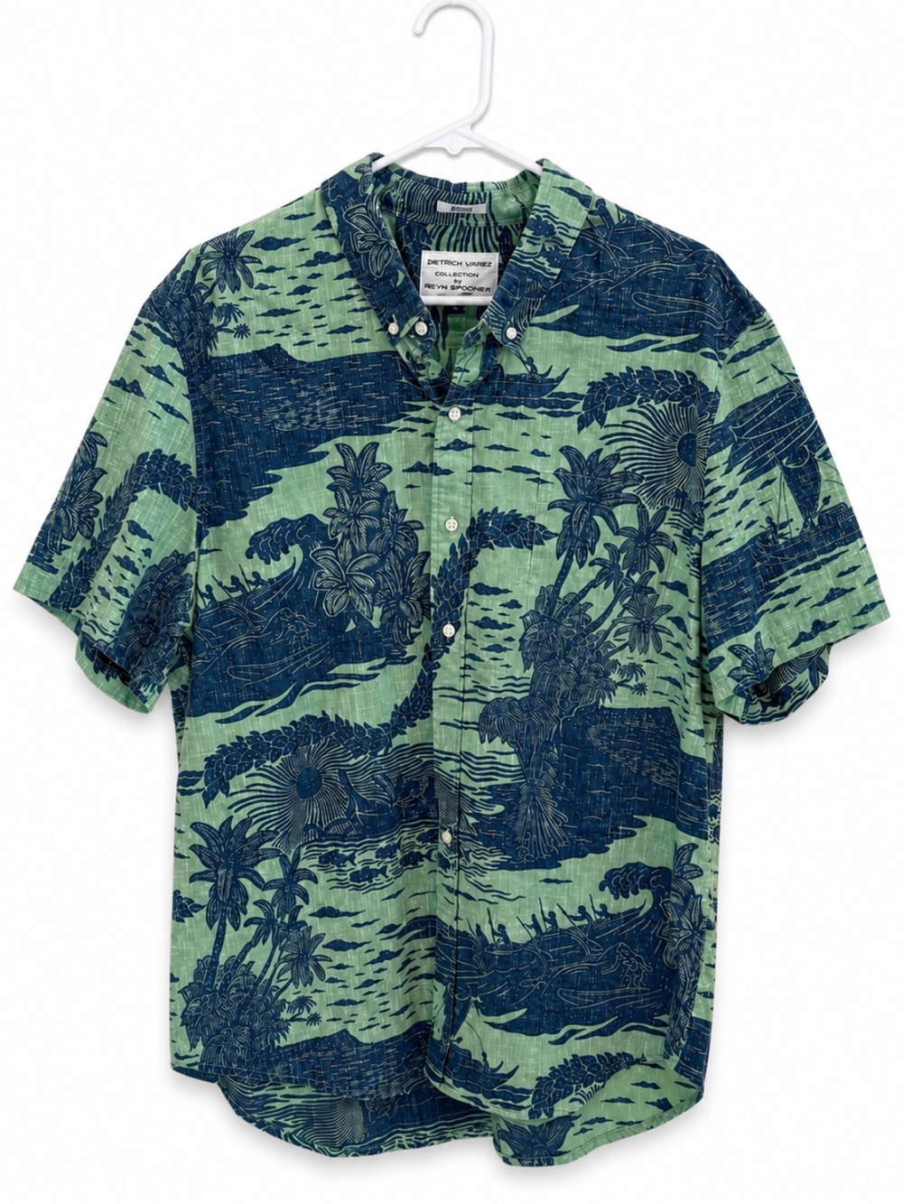 Reyn Spooner Dietrich Varez Reverse Print Hawaiian Shirt XL Tailored Fit EUC!